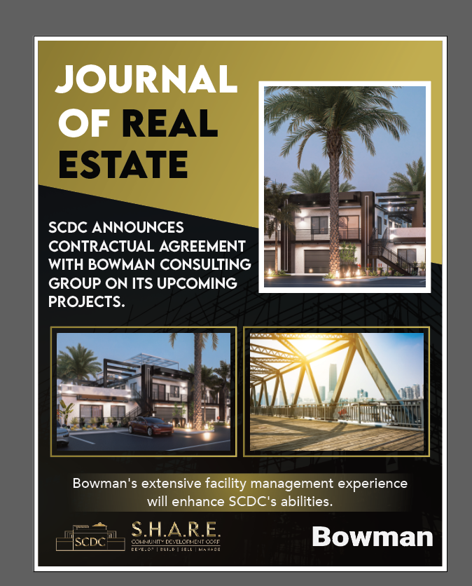 SCDC ANNOUNCES CONTRACTUAL AGREEMENT WITH BOWMAN CONSULTING GROUP ON ITS UPCOMING PROJECTS