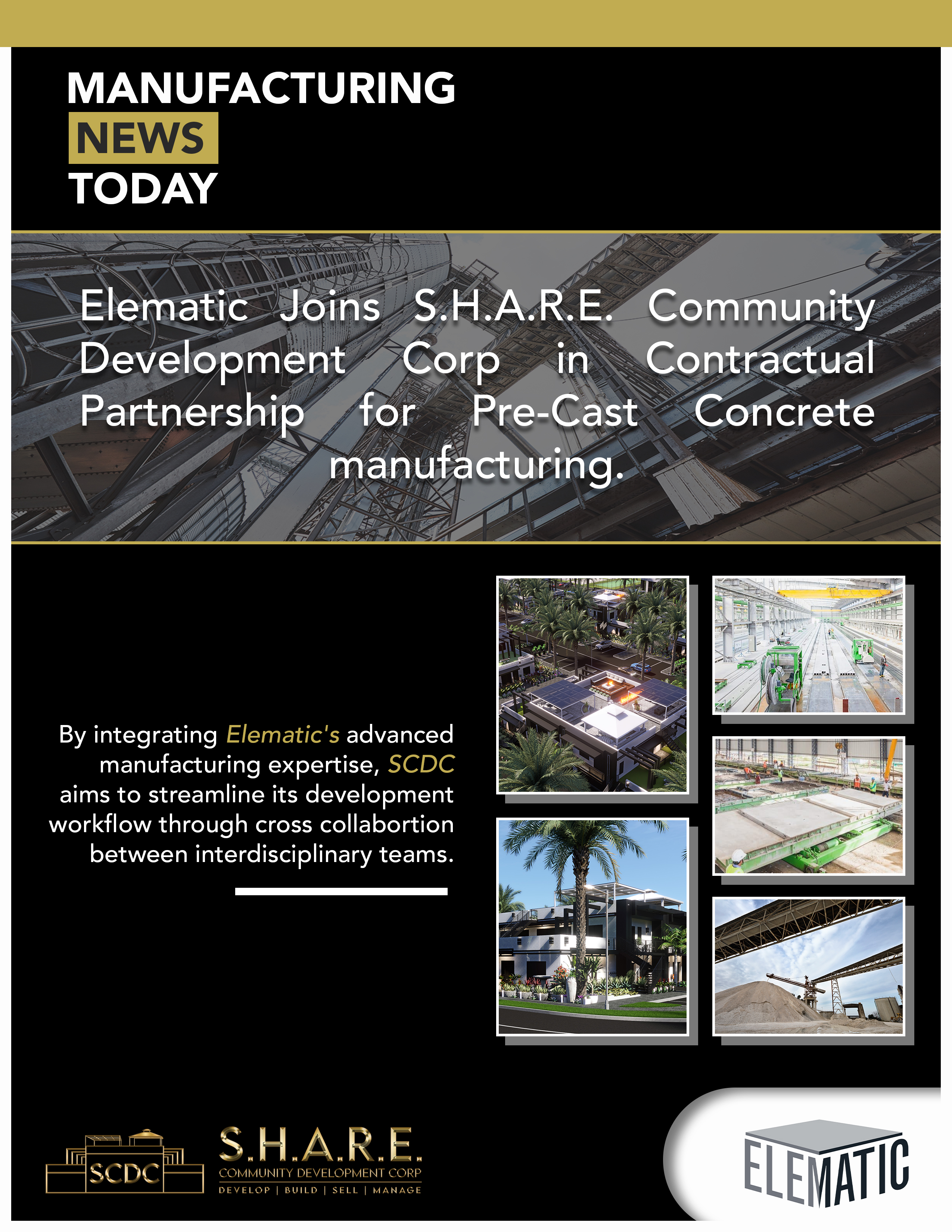 SCDC ENTERS INTO A CONTRACTUAL PARTNERSHIP WITH ELEMATIC FOR PRECAST CONCRETE MANUFACTURING PLANT DESIGN & CONSTRUCTION