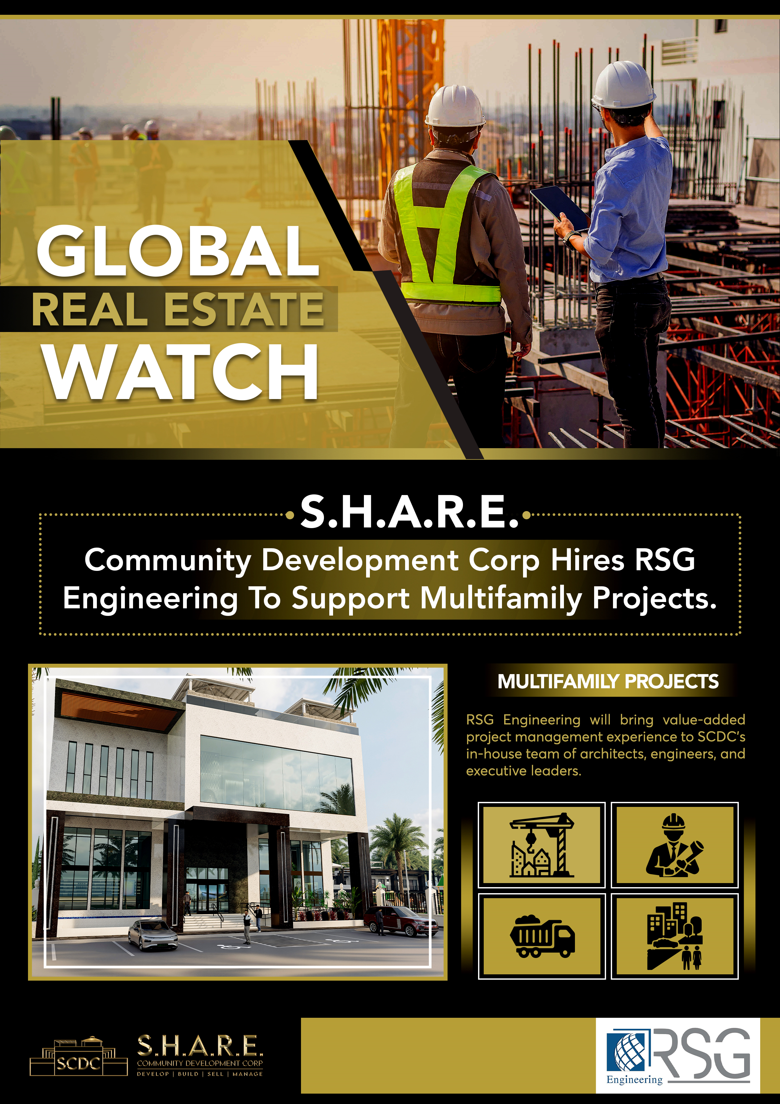 S.H.A.R.E. COMMUNITY DEVELOPMENT CORP HIRES RSG ENGINEERING TO SUPPORT MULTIFAMILY PROJECTS