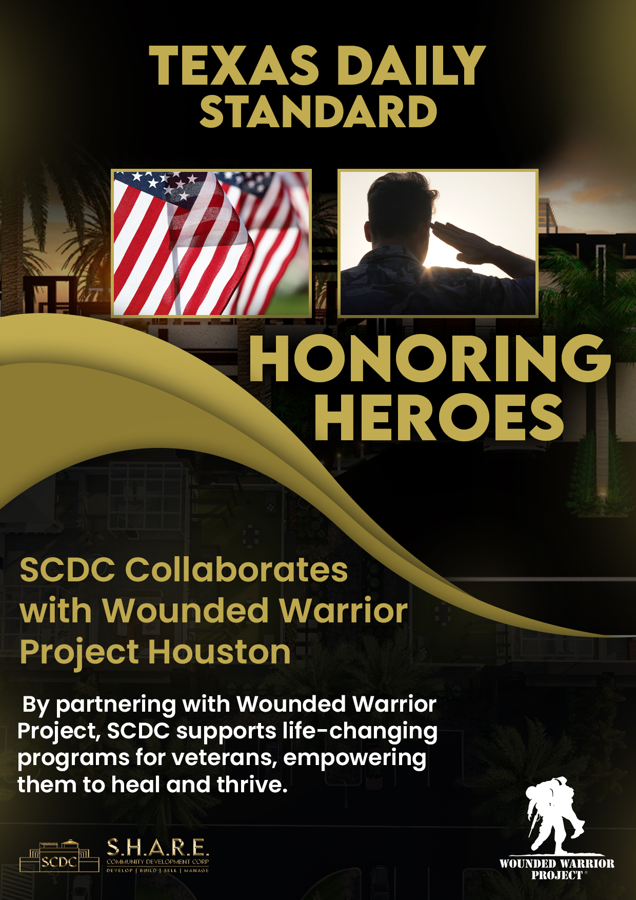 S.H.A.R.E. COMMUNITY DEVELOPMENT CORP ANNOUNCES ANNUAL COMMITMENT TO THE WOUNDED WARRIOR PROJECT